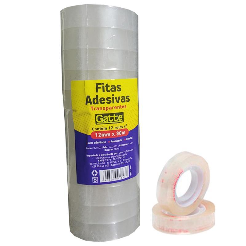FITA ADESIVA 12MMX30M C/12 GATTE