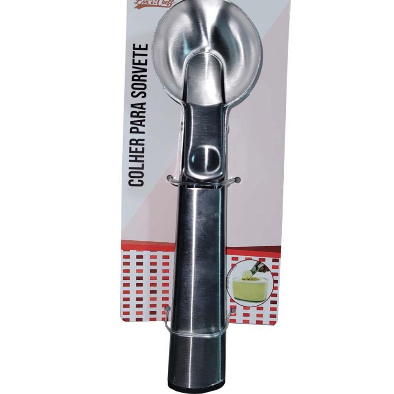 COLHER P/ SORVETE COM EXTRATOR INOX
