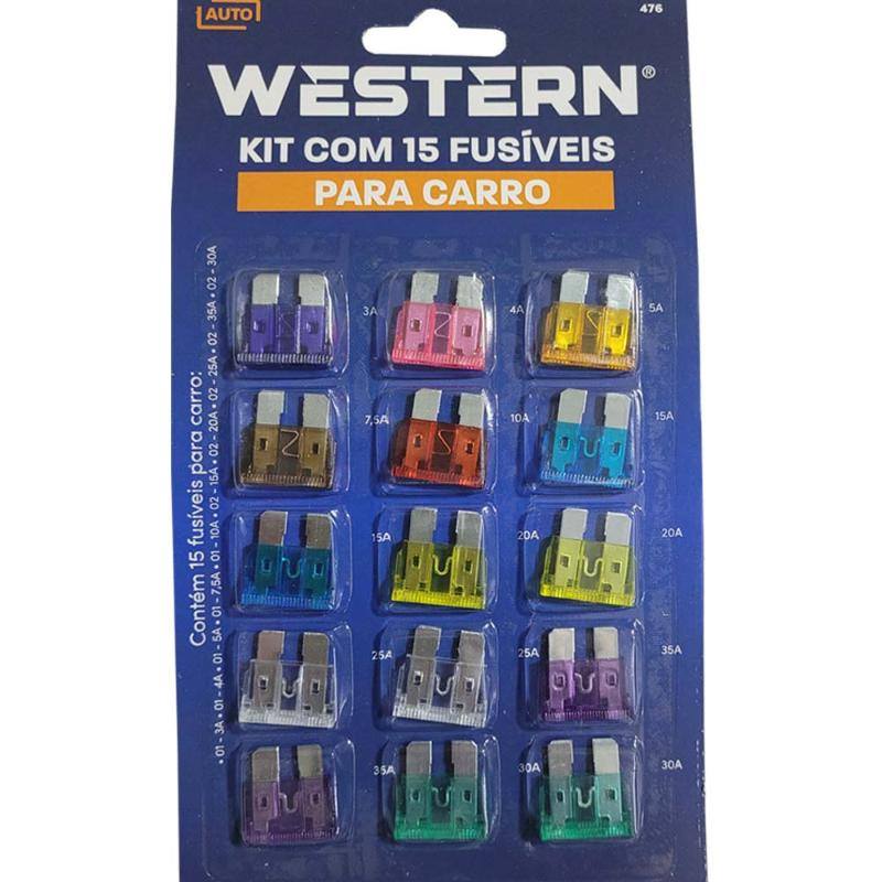KIT COM 15 FUSIVEIS CARRO