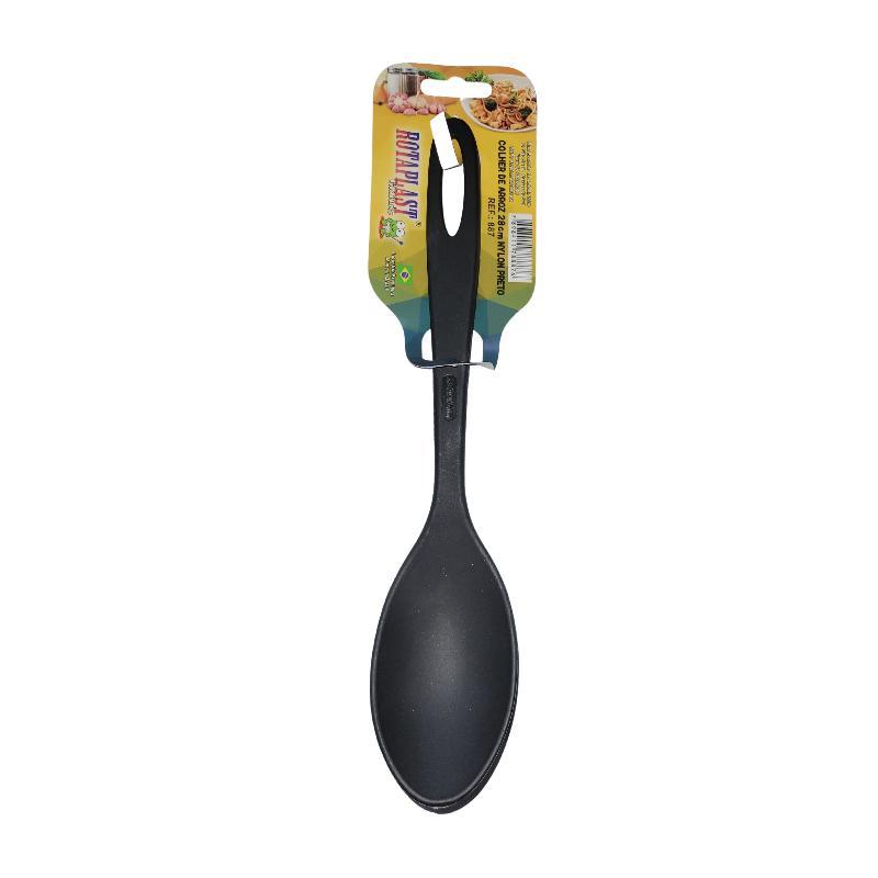 COLHER DE ARROZ DE NYLON PRETO 28CM