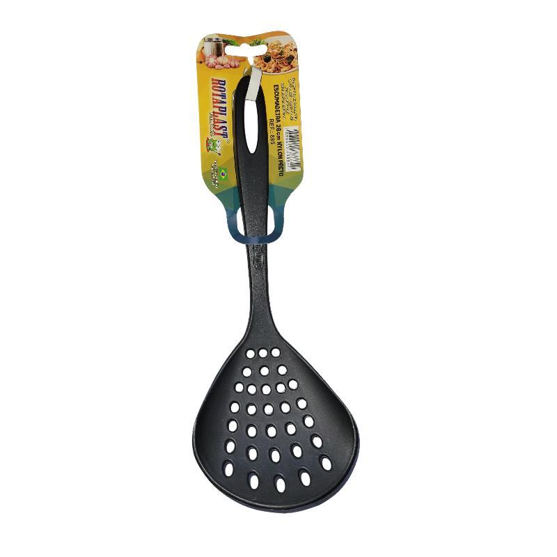 ESCUMADEIRA DE NYLON PRETO 28CM
