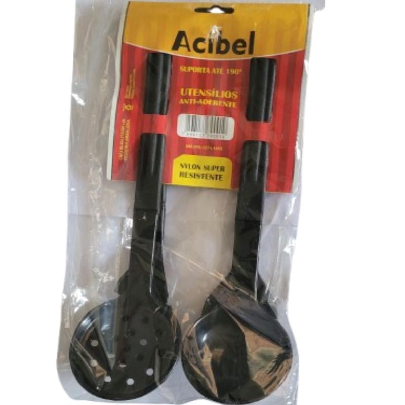 KIT COLHER/CONCHA/PEGADOR/ESCUMADEIRA DE NYLON 4 PÇS