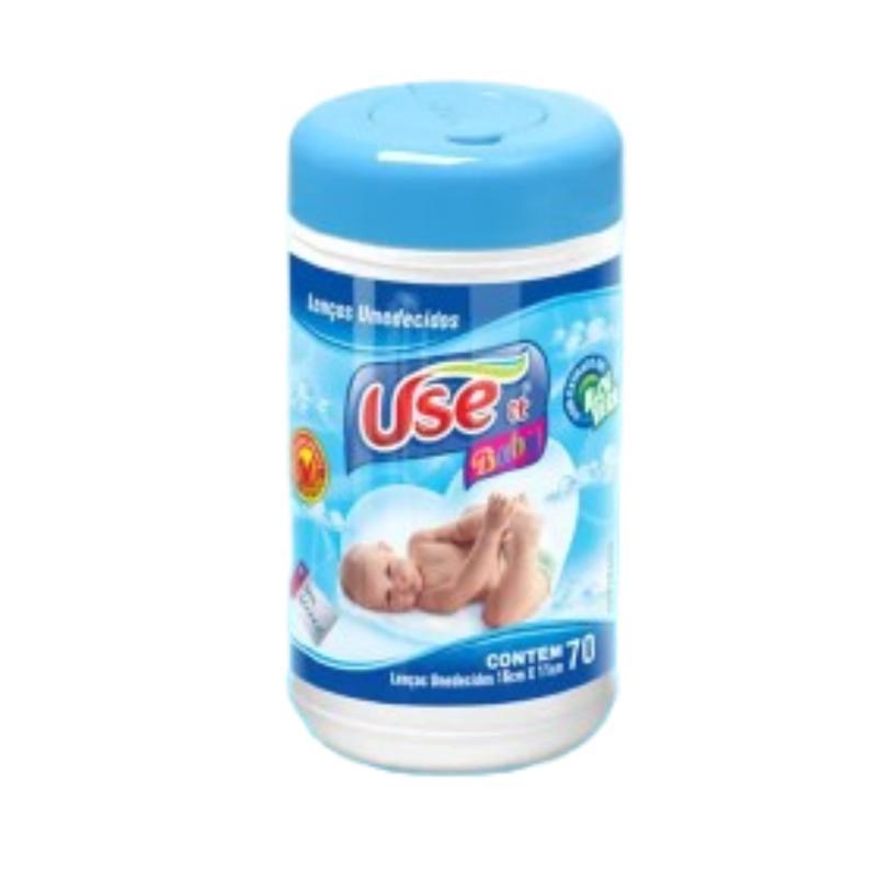 LENÇO UMEDECIDO USE POTE AZUL 70UN 16CMX11CM