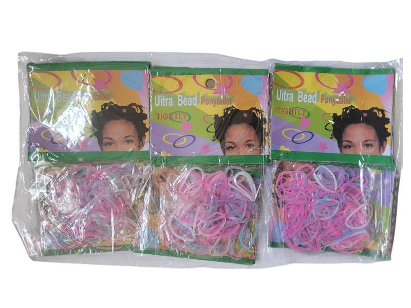 ELASTIQUINHO P/ CABELO ROSA AZUL E ROXO C/12